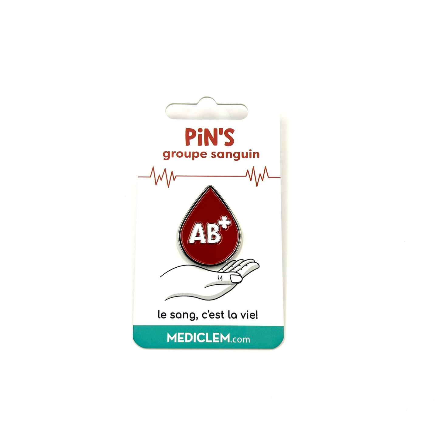 Pin del grupo sanguíneo AB+