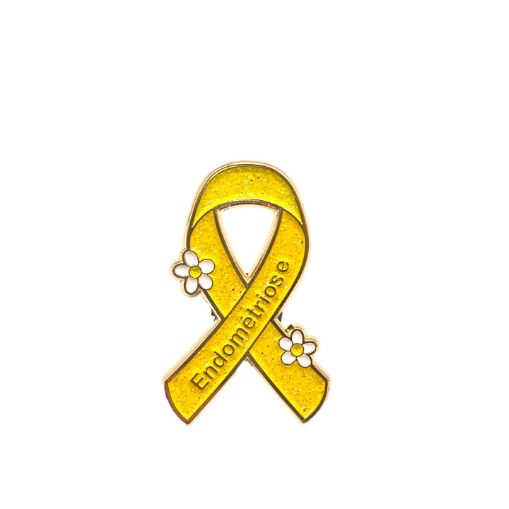 Pin's RUBAN JAUNE PAILLETE - ENDOMETRIOSE