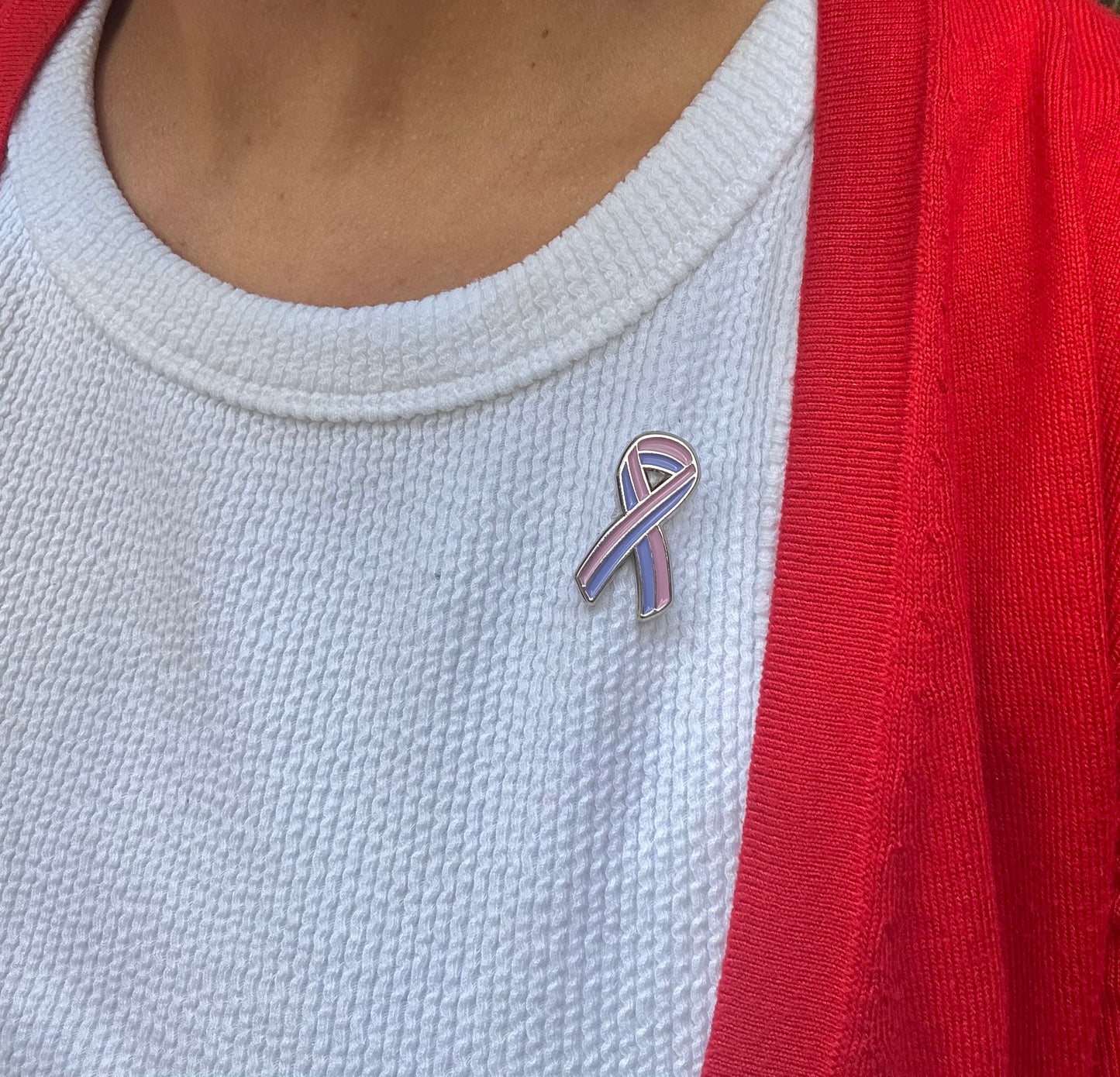 Pin's RUBAN BLEU et ROSE - DEUIL PERINATAL