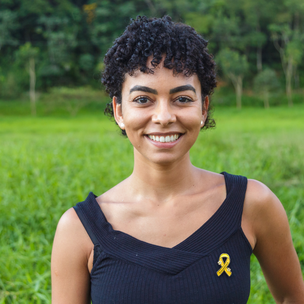 Pin's RUBAN JAUNE PAILLETE - ENDOMETRIOSE