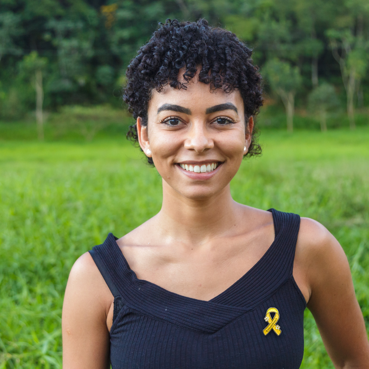 Pin's RUBAN JAUNE PAILLETE - ENDOMETRIOSE