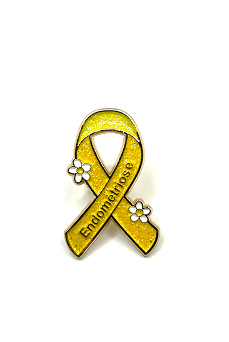 Pin's RUBAN JAUNE PAILLETE - ENDOMETRIOSE