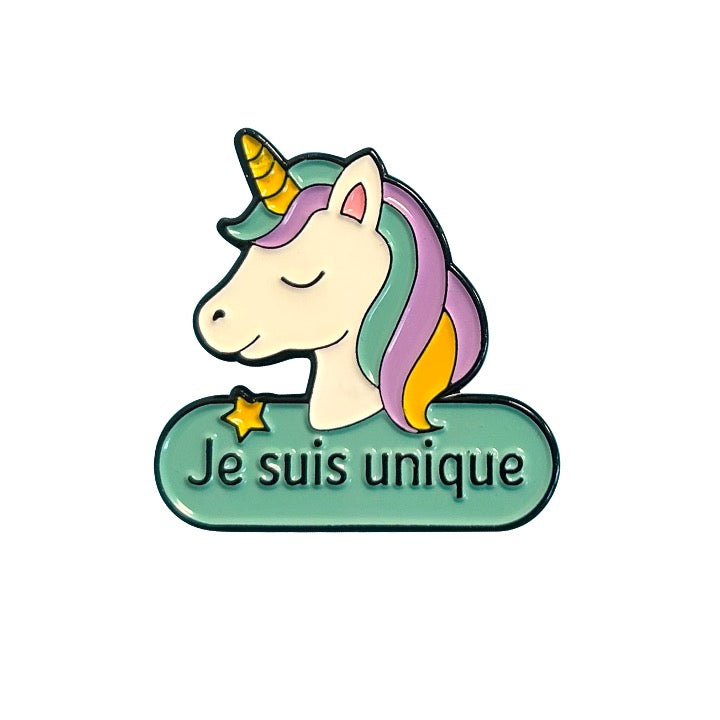 Pin's Licorne - Je suis unique