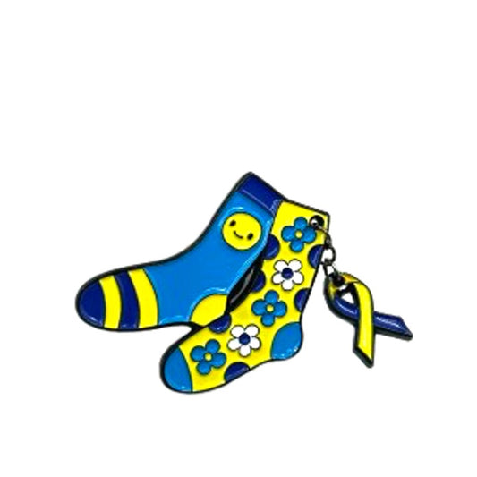 Pin's TRISOMIE 21 - Chaussettes dépareillées