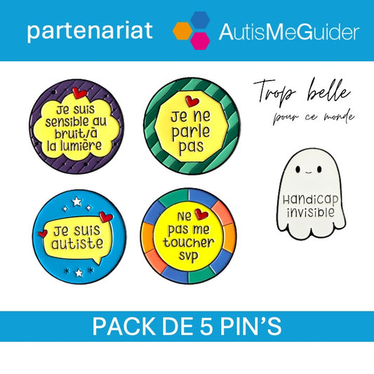 PACK DE 5 PIN'S DE SENSIBILISATION