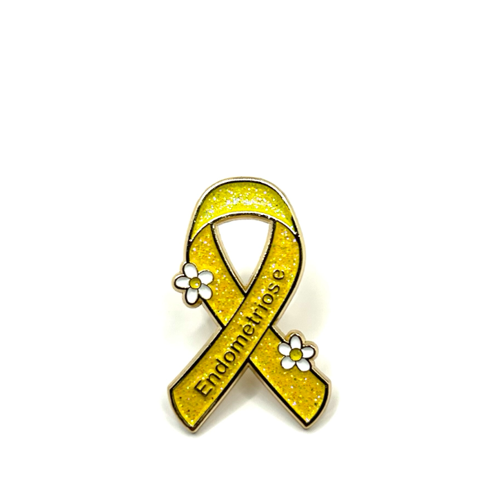 Pin's RUBAN JAUNE PAILLETE - ENDOMETRIOSE