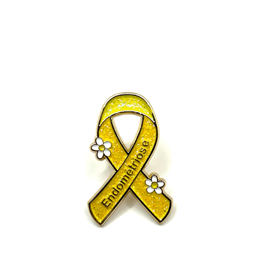 Pin's RUBAN JAUNE PAILLETE - ENDOMETRIOSE